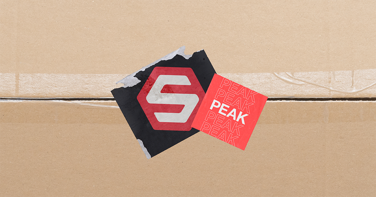 ShipHero and Peak Season Sticker on Cardboard Box